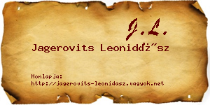 Jagerovits Leonidász névjegykártya